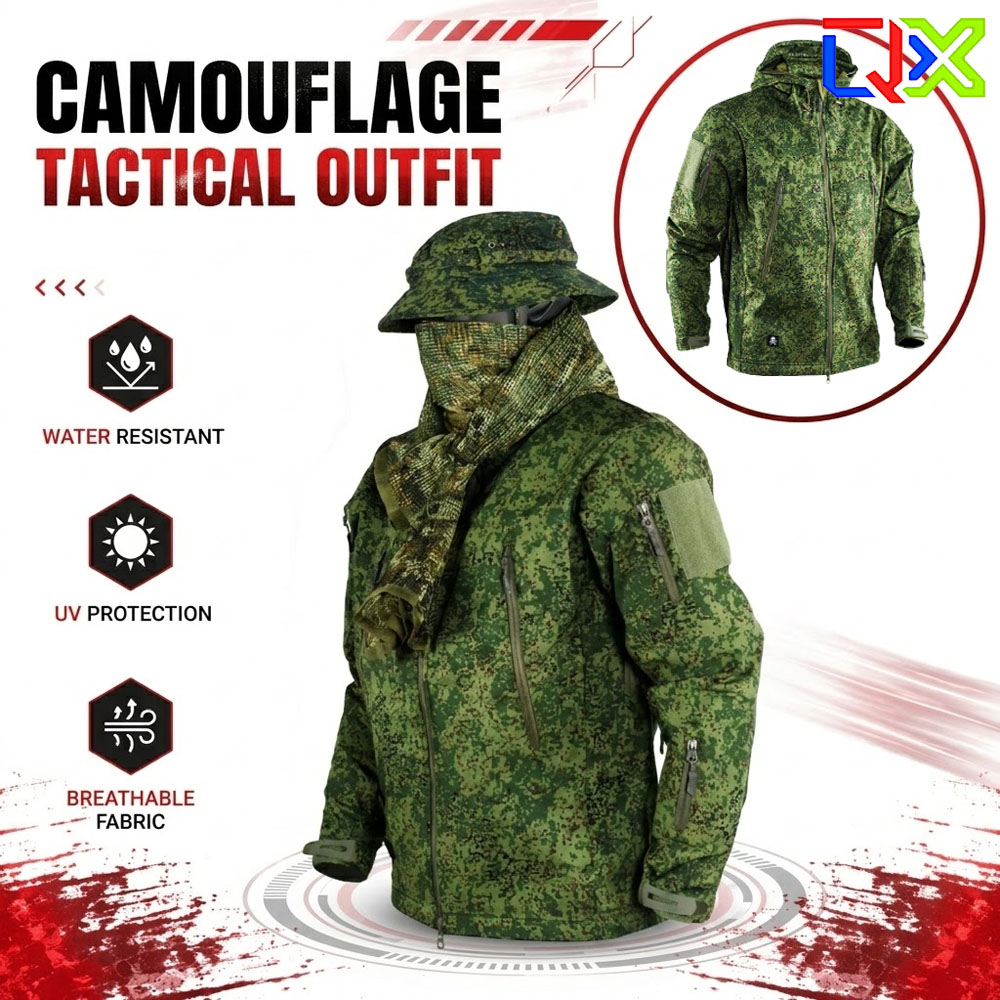 Outdoor Hunting Fleece - QX EMR Digital Flora Camo Tactical