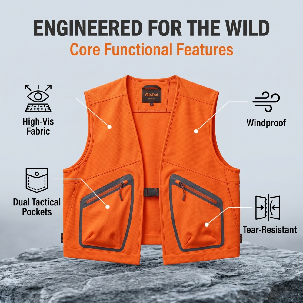 Men's Safety Vest for Hunting  - огляд і ціна Outdoor Hunting Fleece