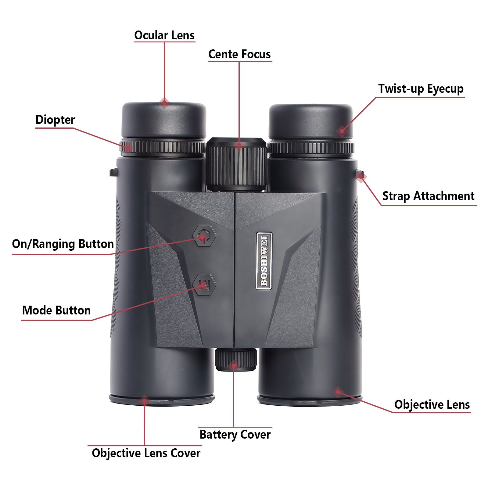 BOSHIWEI 10x42 Laser Rangefind - огляд і ціна Rangefinder Laser Hunting