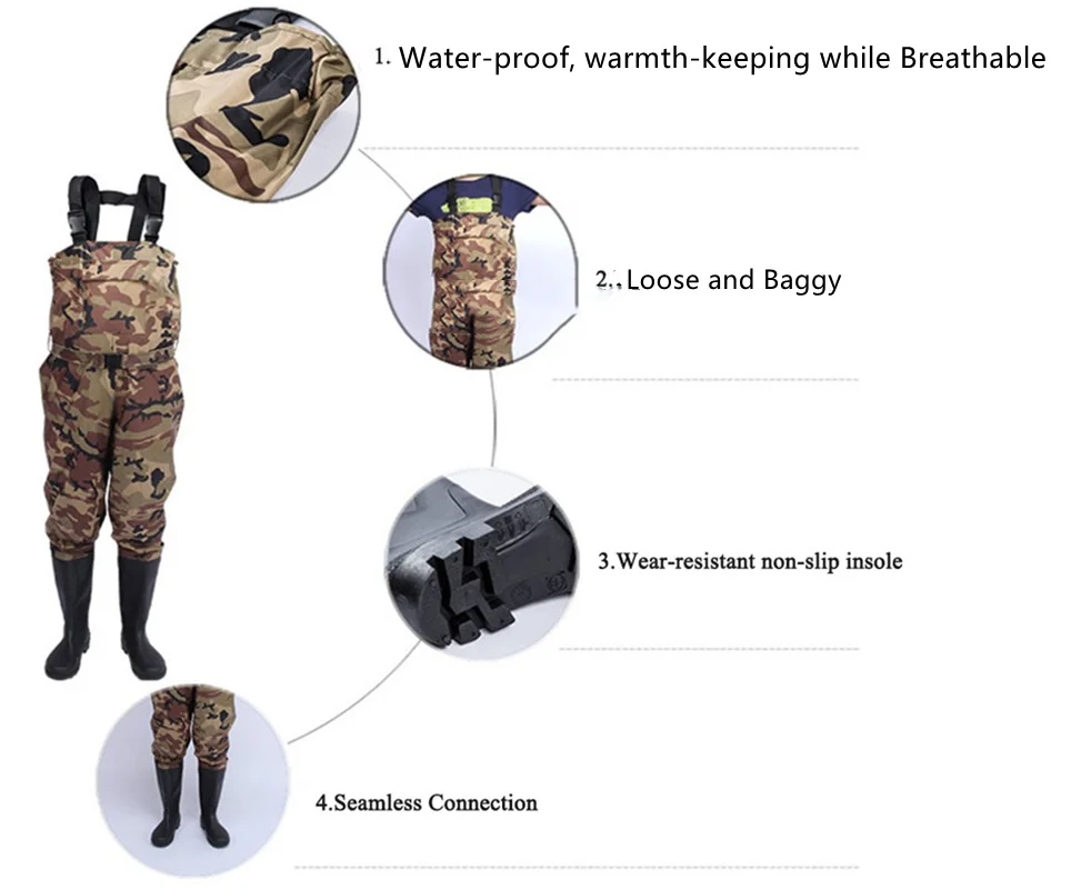 Camouflage Fishing Wading Pant - огляд і ціна Outdoor Hunting Overalls